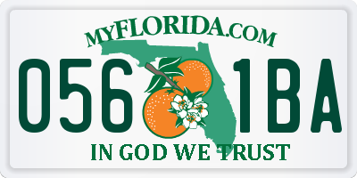 FL license plate 0561BA
