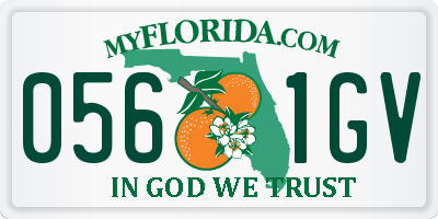 FL license plate 0561GV