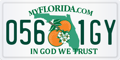FL license plate 0561GY