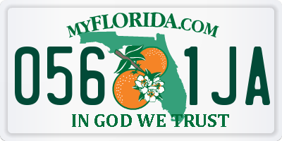 FL license plate 0561JA