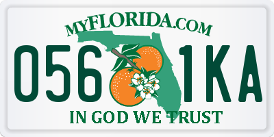FL license plate 0561KA