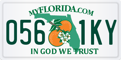 FL license plate 0561KY