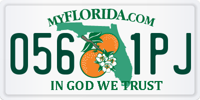 FL license plate 0561PJ