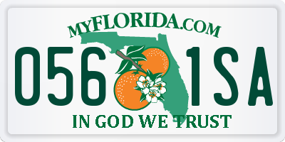 FL license plate 0561SA
