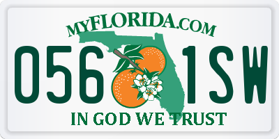 FL license plate 0561SW