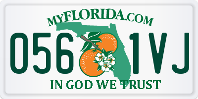 FL license plate 0561VJ