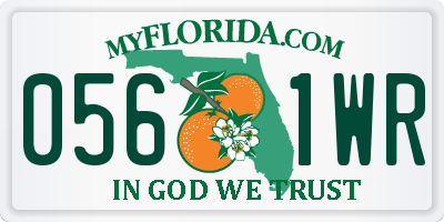 FL license plate 0561WR