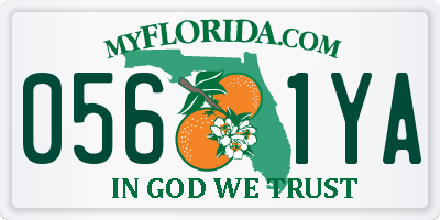 FL license plate 0561YA