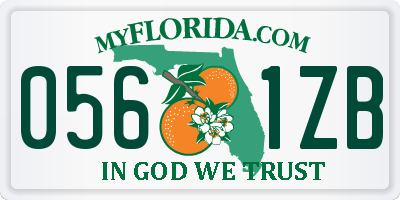 FL license plate 0561ZB