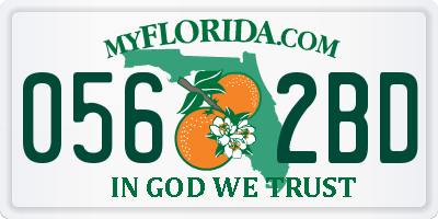 FL license plate 0562BD