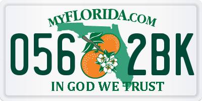 FL license plate 0562BK