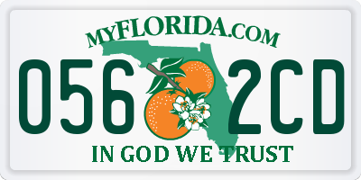 FL license plate 0562CD