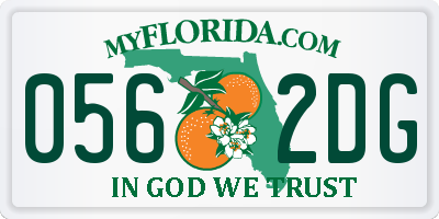 FL license plate 0562DG