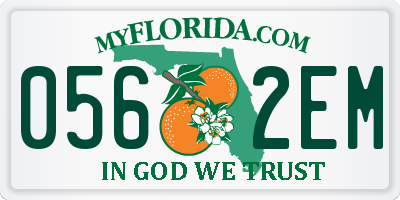 FL license plate 0562EM