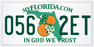 FL license plate 0562ET