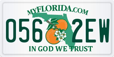 FL license plate 0562EW
