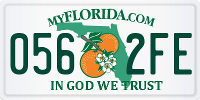 FL license plate 0562FE