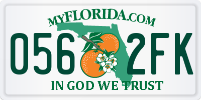 FL license plate 0562FK