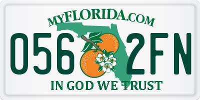FL license plate 0562FN