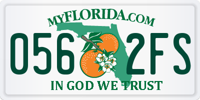 FL license plate 0562FS