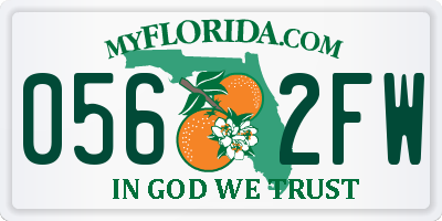 FL license plate 0562FW