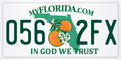 FL license plate 0562FX