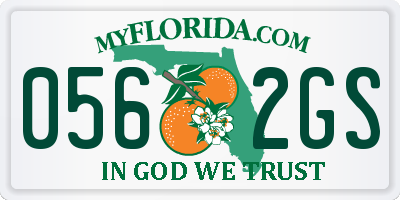 FL license plate 0562GS