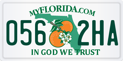 FL license plate 0562HA