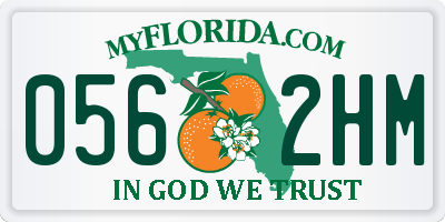 FL license plate 0562HM