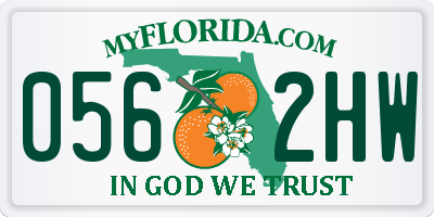 FL license plate 0562HW