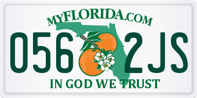 FL license plate 0562JS
