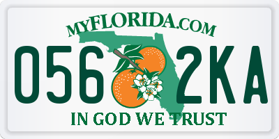 FL license plate 0562KA