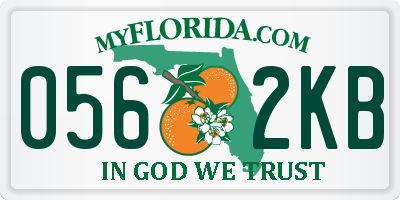 FL license plate 0562KB