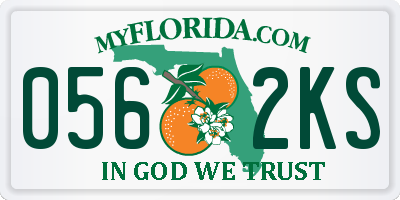 FL license plate 0562KS