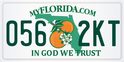 FL license plate 0562KT
