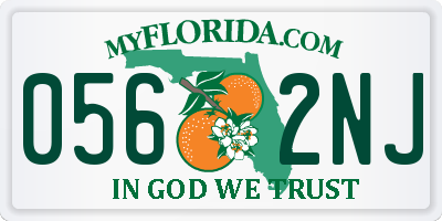 FL license plate 0562NJ