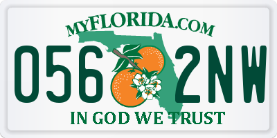 FL license plate 0562NW