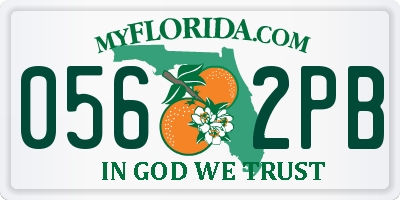 FL license plate 0562PB