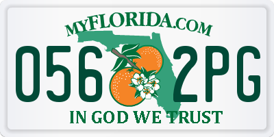 FL license plate 0562PG