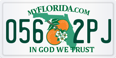 FL license plate 0562PJ