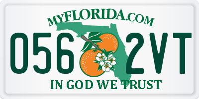 FL license plate 0562VT