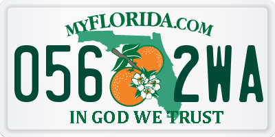 FL license plate 0562WA