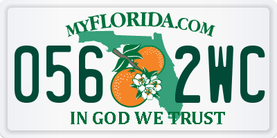 FL license plate 0562WC
