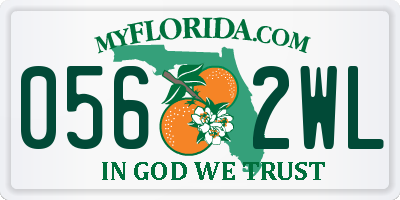 FL license plate 0562WL