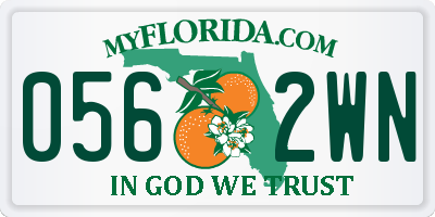 FL license plate 0562WN