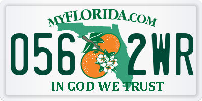 FL license plate 0562WR