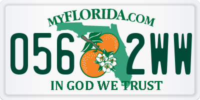 FL license plate 0562WW