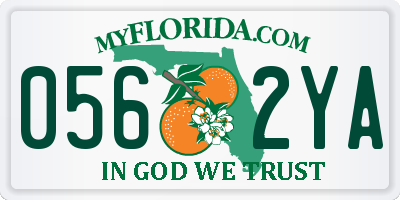FL license plate 0562YA