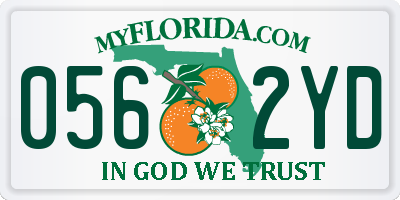 FL license plate 0562YD