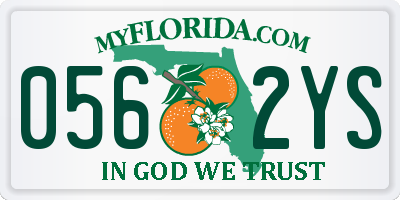 FL license plate 0562YS